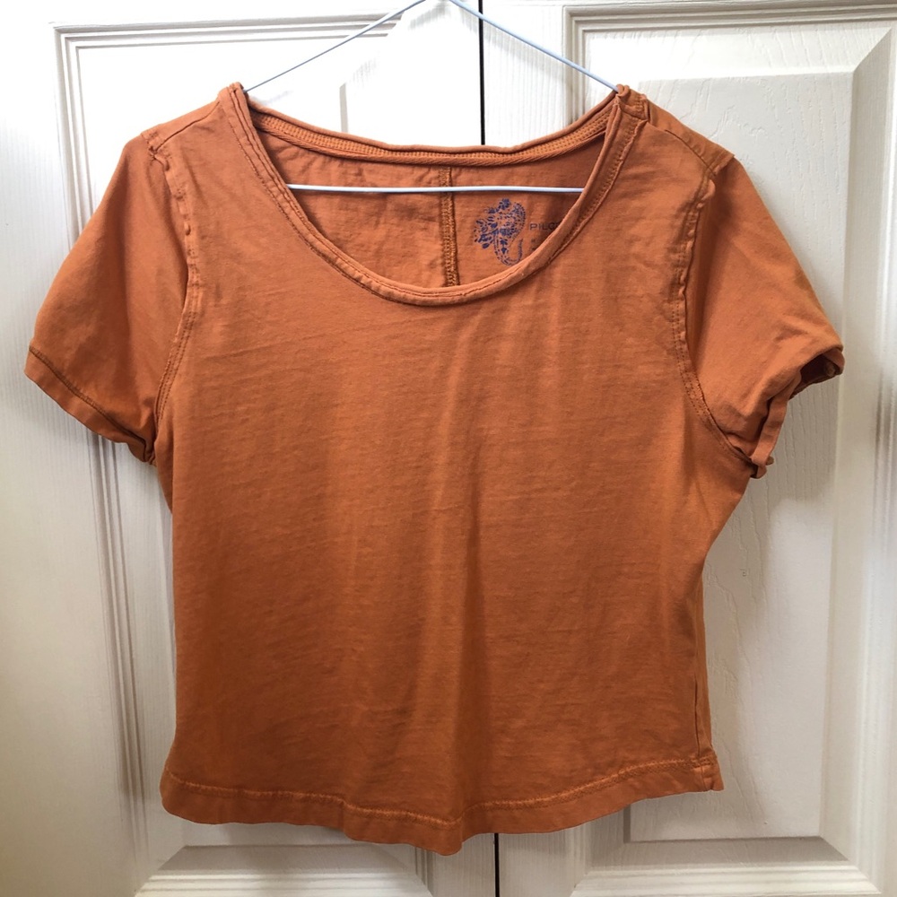 Burnt Orange Pilcro Crop Top